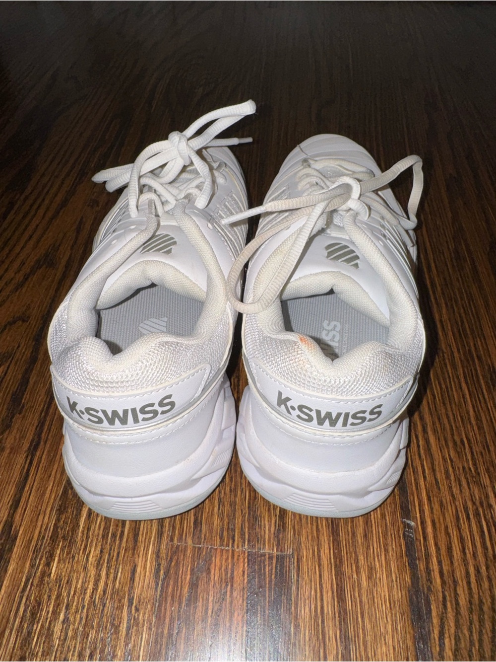 K-Swiss All-White Lace-Up athletic Sneakers